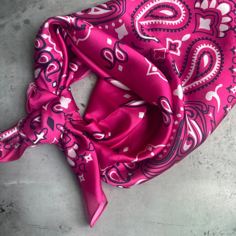 NEW A Rare Bird Magenta Bandana Wild Rag Silk